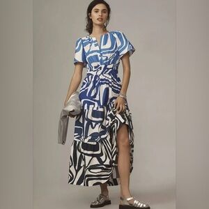 Anthropologie Blue Ombré Somerset Maxi Dress